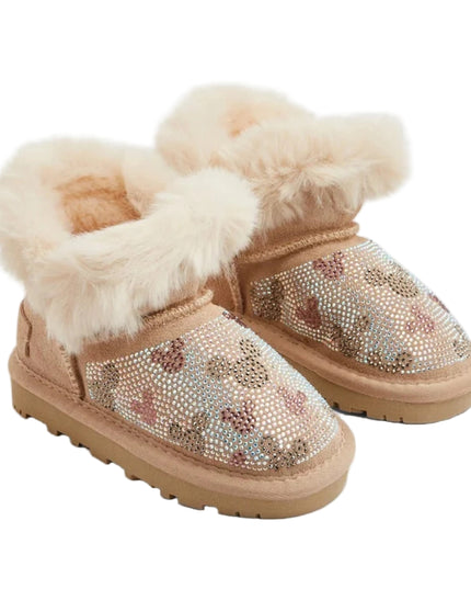 kids atelier master of arts Beige Microstud Mickey Winter Boots
