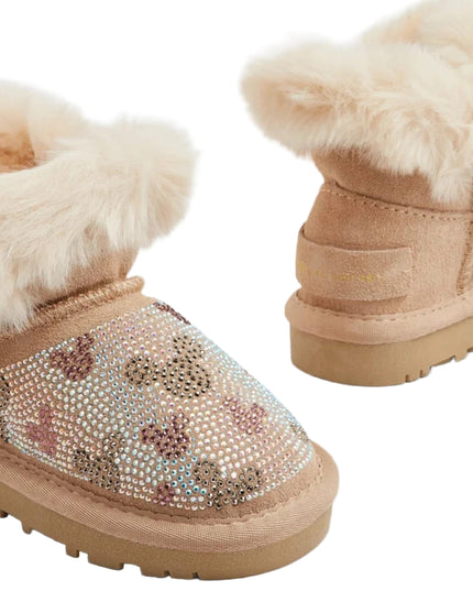 kids atelier master of arts Beige Microstud Mickey Winter Boots