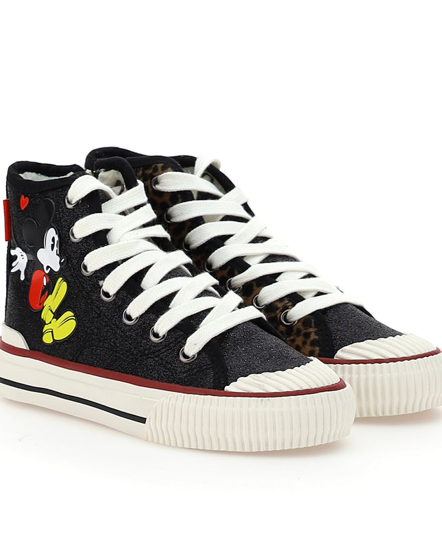 kids atelier master of arts Black Mickey Leopad High Top Sneakers