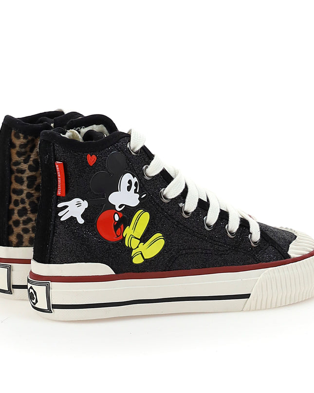 kids atelier master of arts Black Mickey Leopad High Top Sneakers