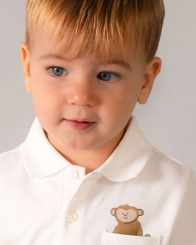 Kids atelier mayoral White Animal Polo