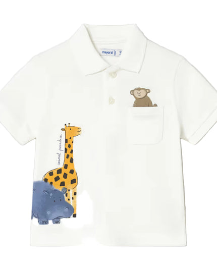 kids atelier mayoral White Animal Polo