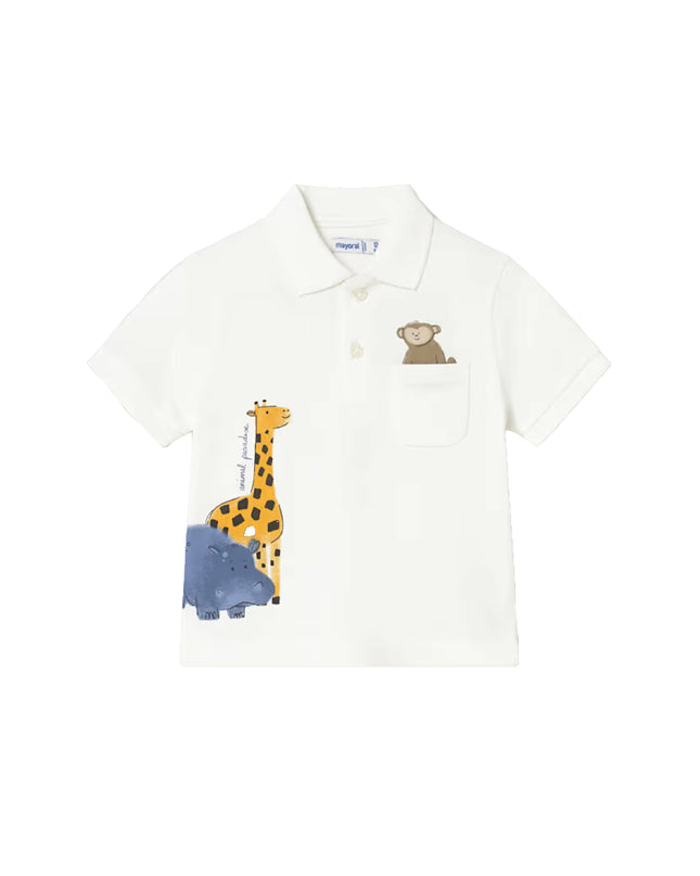 kids atelier mayoral White Animal Polo