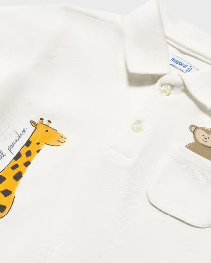 kids atelier mayoral White Animal Polo