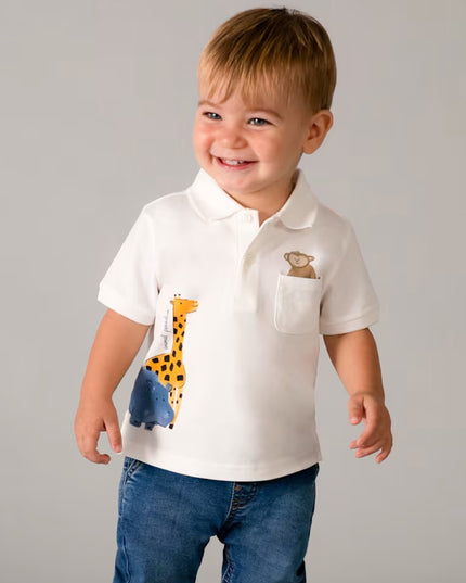kids atelier mayoral White Animal Polo