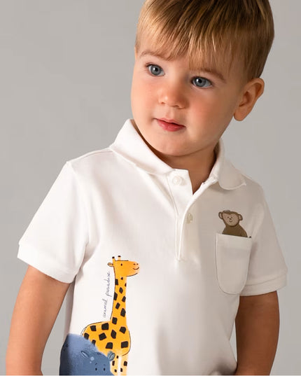 kids atelier mayoral White Animal Polo
