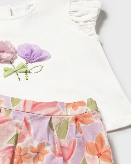 kids atelier mayoral White Floral Set