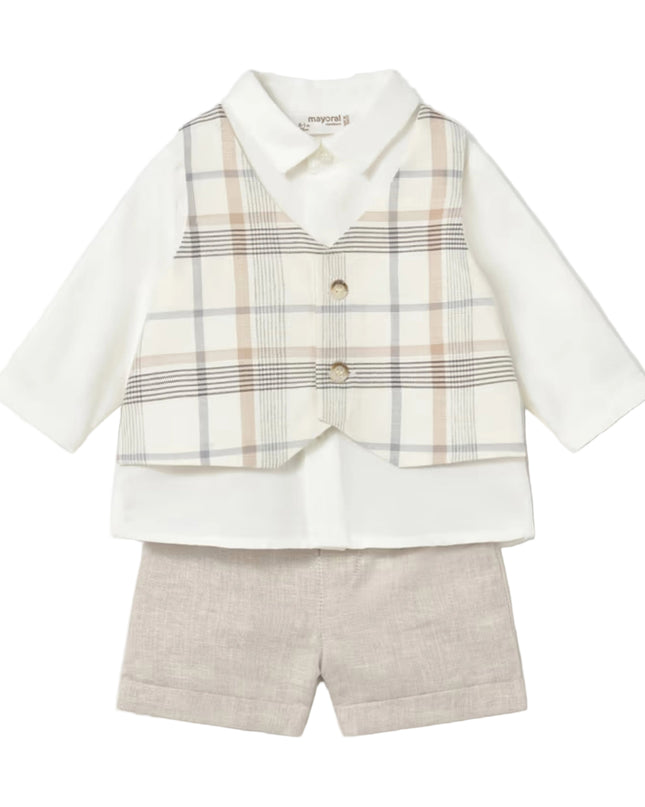 kids atelier mayoral White & Beige Formal Set