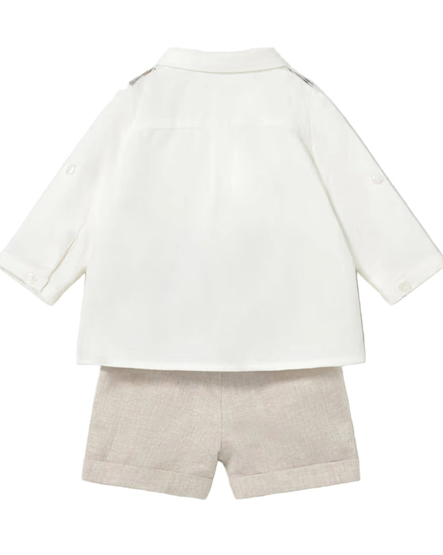 kids atelier mayoral White & Beige Formal Set