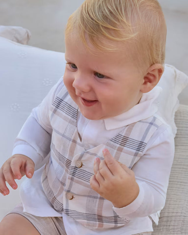 kids atelier mayoral White & Beige Formal Set