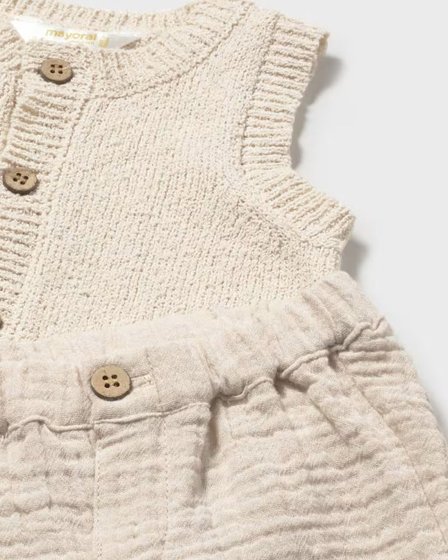 kids atelier mayoral Beige & White Summer Outfit