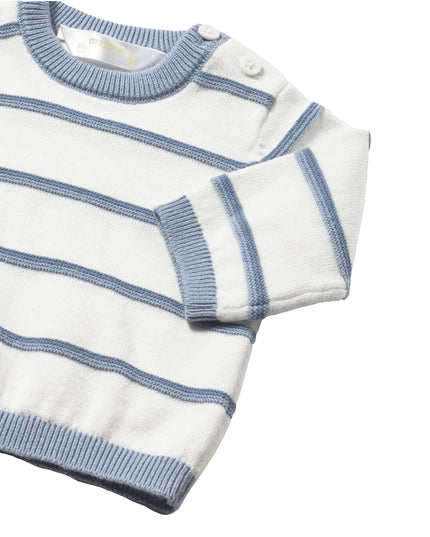 kids atelier mayoral White & Blue Striped Sweater
