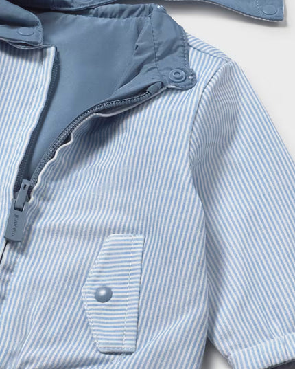 Kids atelier mayoral Light Blue Striped Hooded Jacket