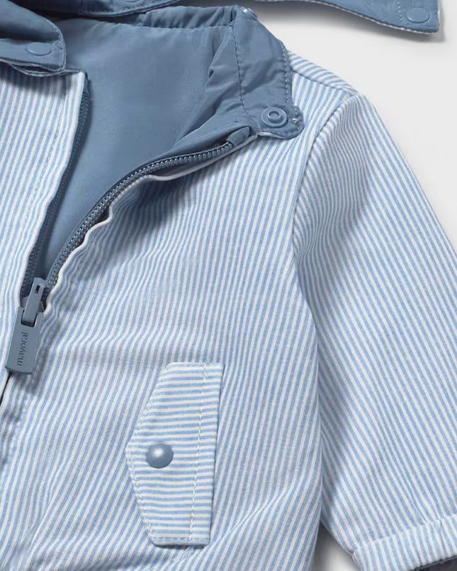 Kids atelier mayoral Light Blue Striped Hooded Jacket