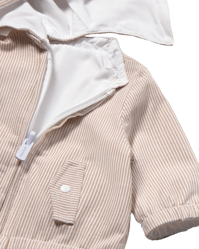 kids atelier mayoral Beige Striped Hooded Jacket