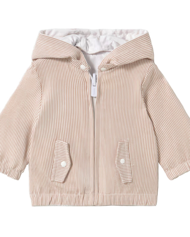 kids atelier mayoral Beige Striped Hooded Jacket
