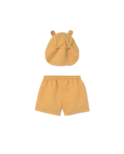 kids atelier mayoral Yellow Swimwear set baby with eared hat