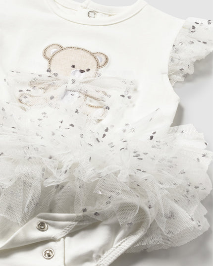 kids atelier mayoral Ruffled Romper with Tulle Skirt and Headband