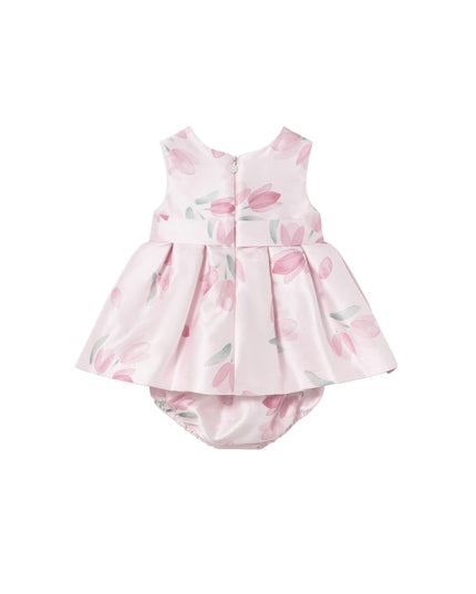 kids atelier mayoral Satin Floral Dress with Nappy cover