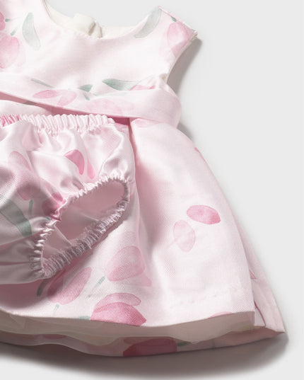 kids atelier mayoral Satin Floral Dress with Nappy cover
