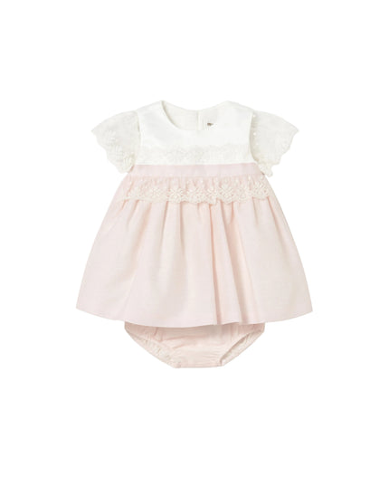 kids atelier mayoral Pink Baby Dress With Bloomers