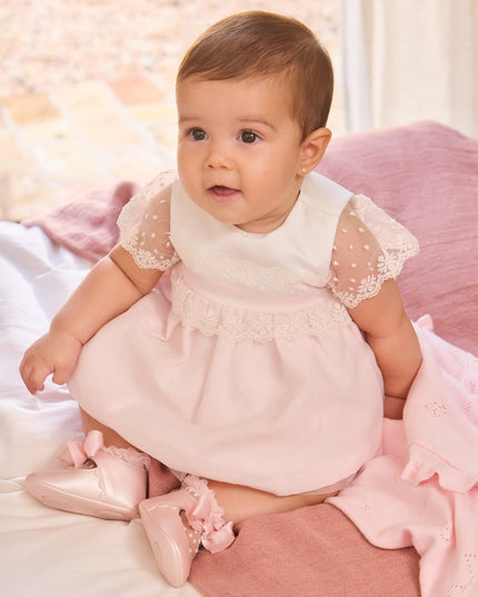 kids atelier mayoral Pink Baby Dress With Bloomers