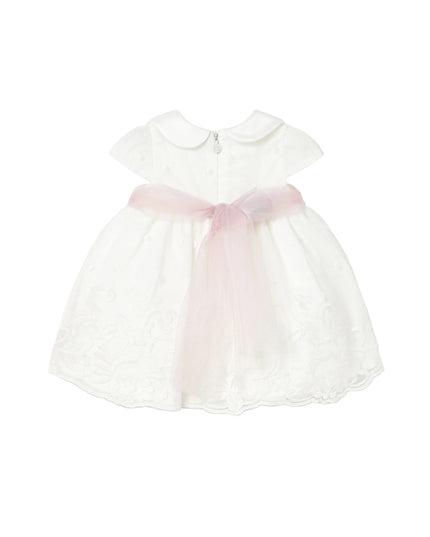 kids atelier mayoral White Baby Dress With Embroidered Skirt