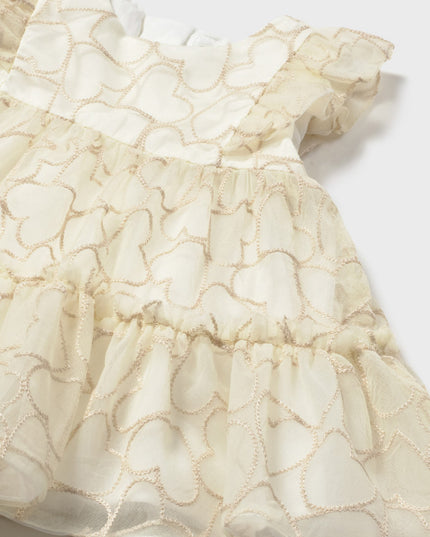 kids atelier mayoral Beige Baby Dress With Heart Motif