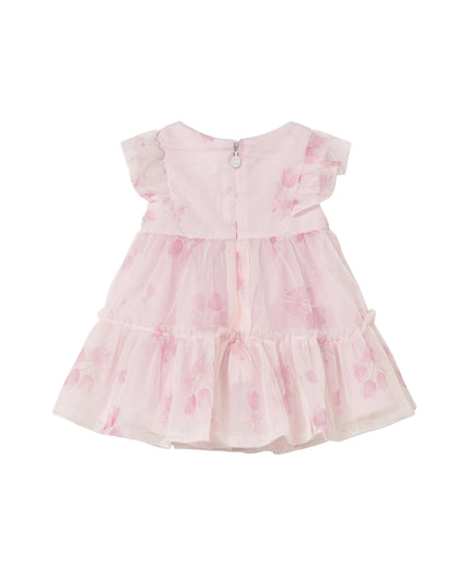 kids atelier mayoral Pink Baby Dress With Floral Overlay