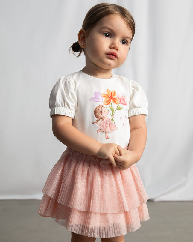 kids atelier mayoral Pink Baby Pleated Tulle Skirt