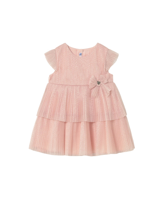 kids atelier mayoral Pink Baby Dress With Glitter Bow