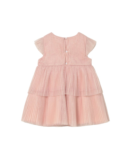 kids atelier mayoral Pink Baby Dress With Glitter Bow