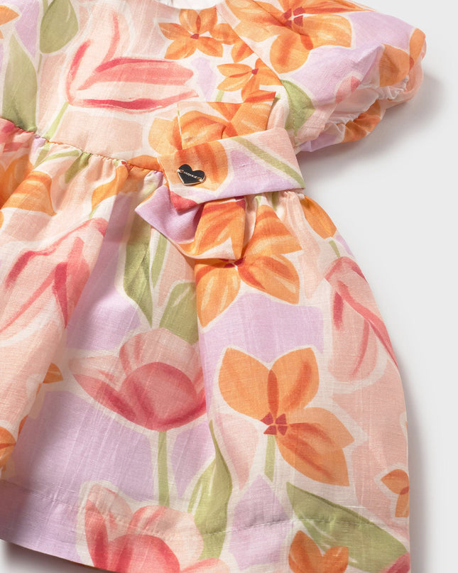 kids atelier mayoral Lavender Baby Dress With Floral Print