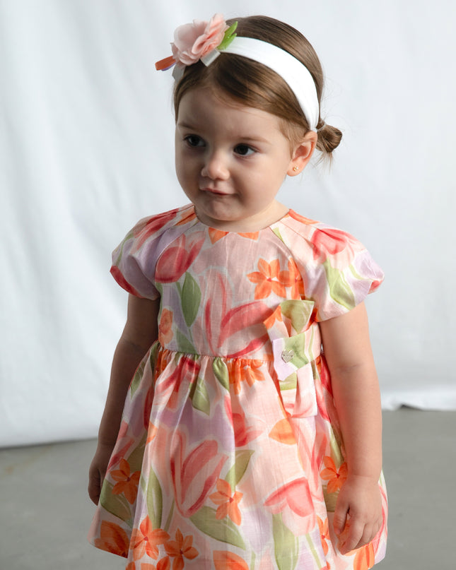 kids atelier mayoral Lavender Baby Dress With Floral Print