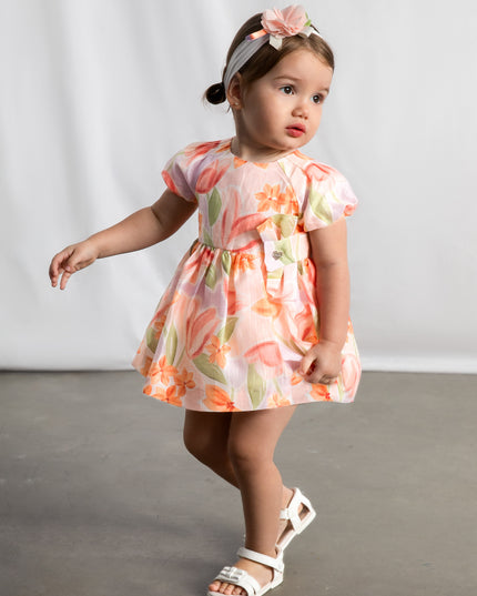 kids atelier mayoral Lavender Baby Dress With Floral Print