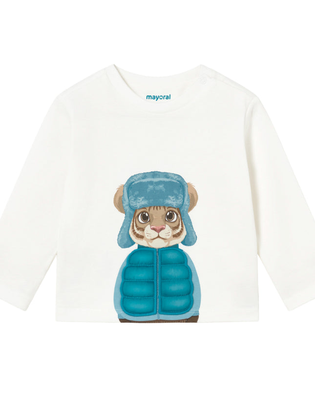 kids atelier mayoral White Interactive Tiger T-Shirt