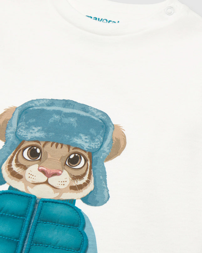 kids atelier mayoral White Interactive Tiger T-Shirt