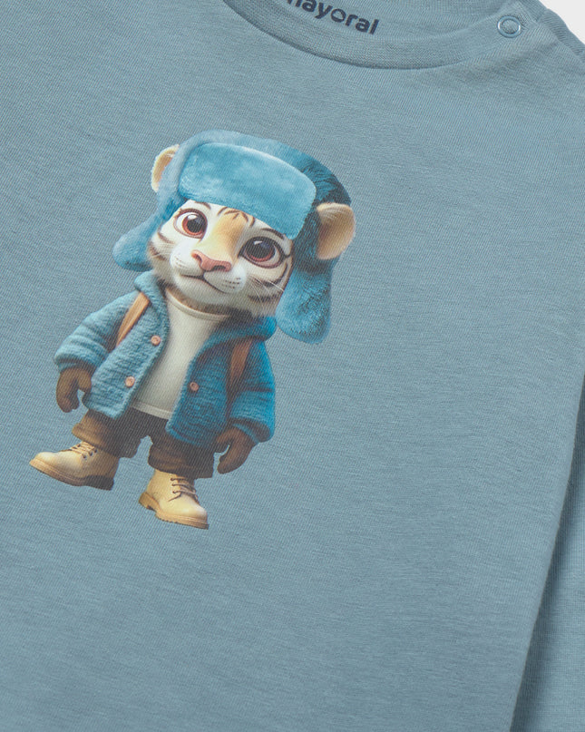 kids atelier mayoral Blue Tiger T-Shirt