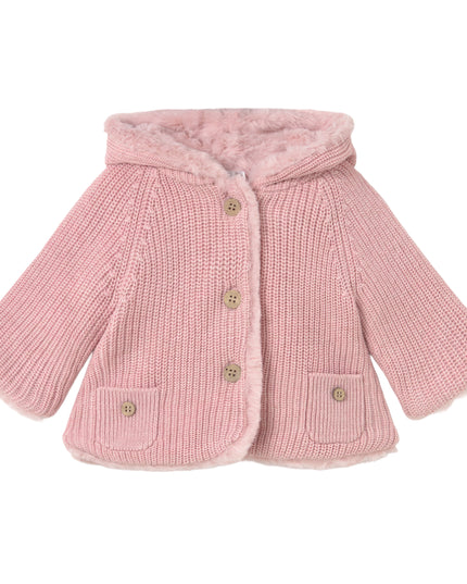 kids atelier mayoral Pink Knitted Hooded Cardigan