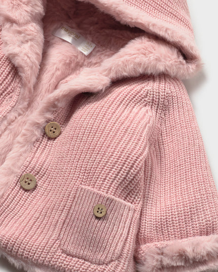 kids atelier mayoral Pink Knitted Hooded Cardigan
