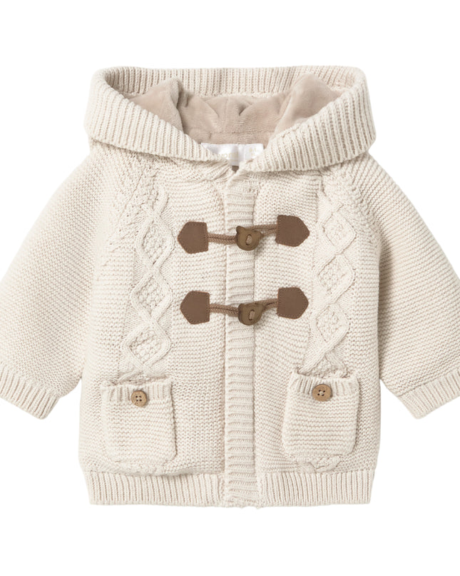 kids atelier mayoral Cream Knitted Hooded Jacket