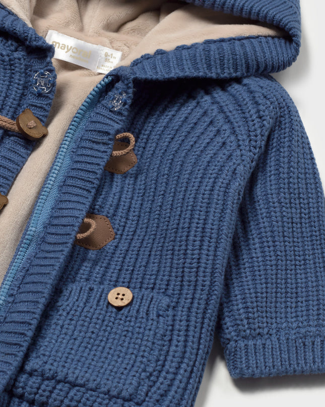 kids atelier mayoral Navy Knitted Hooded Jacket