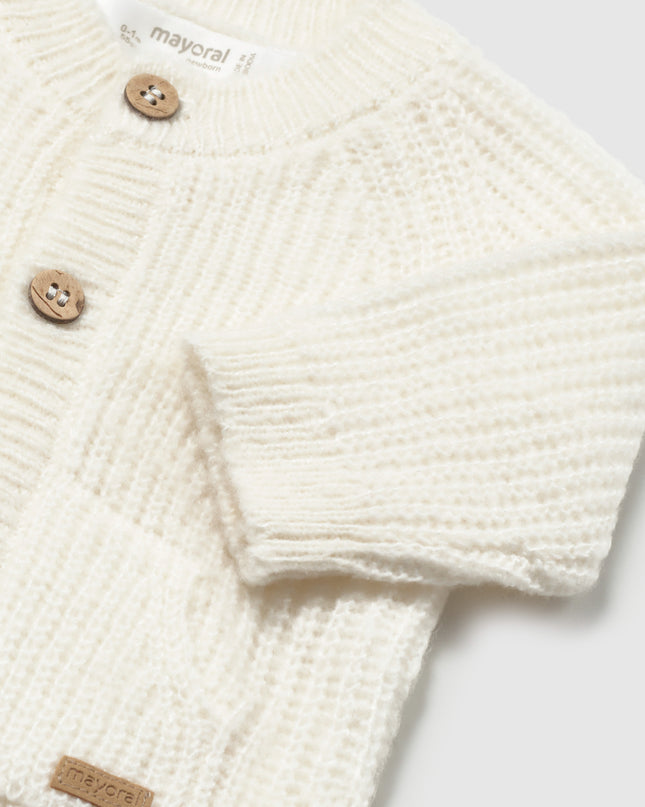 kids atelier mayoral White Knit Cardigan