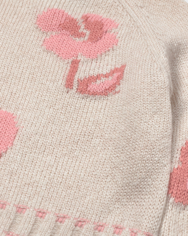 kids atelier mayoral Milk Petal Jaquard Jumper
