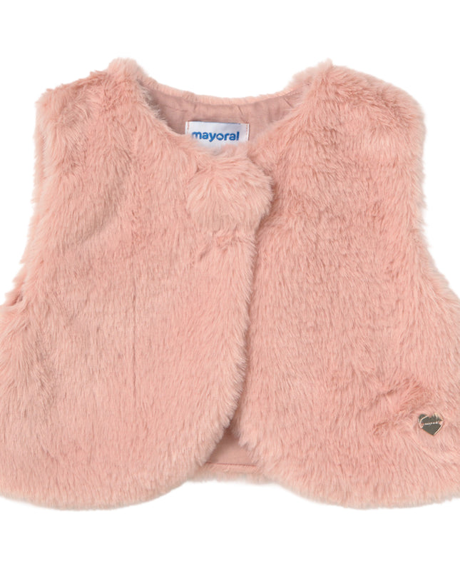 kids atelier mayoral Pink Faux Fur Vest
