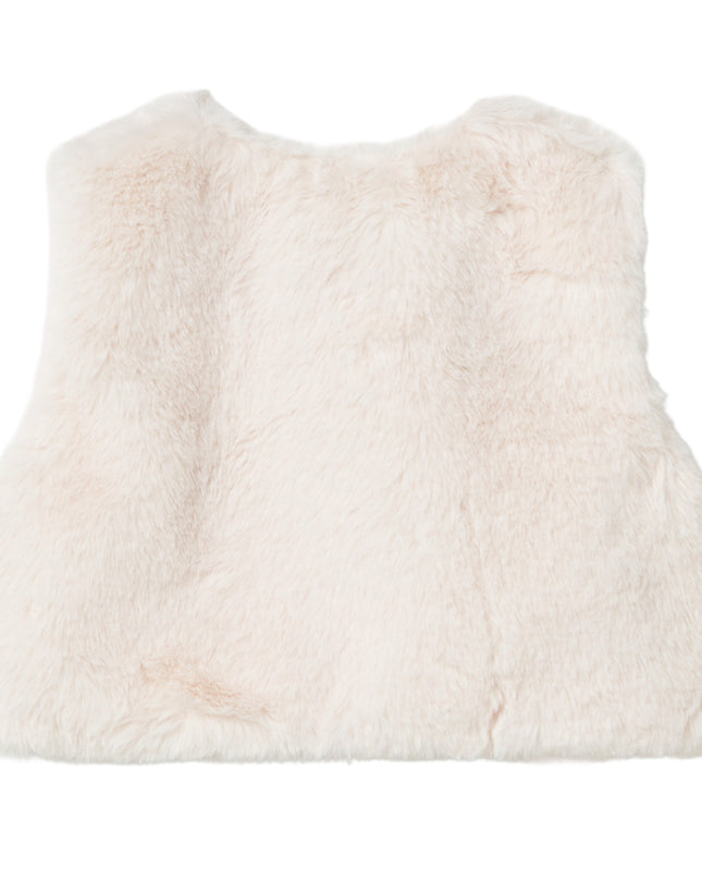 kids atelier mayoral White Faux Fur Vest