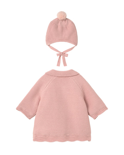 kids atelier mayoral Rose Knit Jacket with Hat