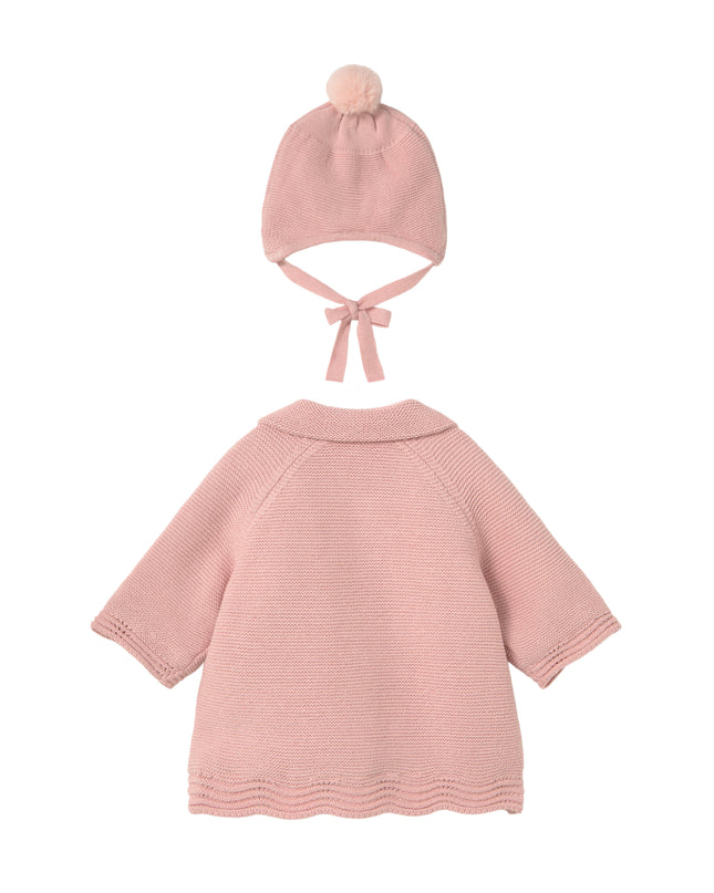 kids atelier mayoral Rose Knit Jacket with Hat
