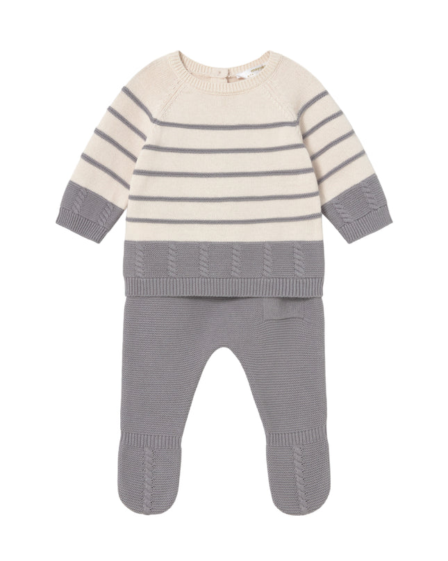 kids atelier mayoral Grey Knitted Baby Sweater and Pants Set