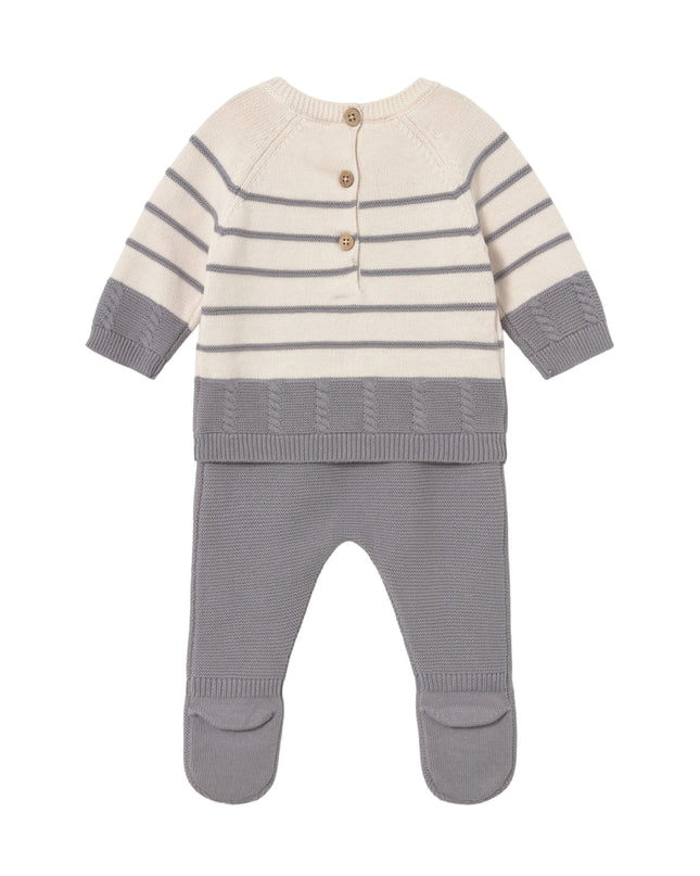 kids atelier mayoral Grey Knitted Baby Sweater and Pants Set